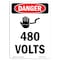 Signmission Safety Sign, OSHA Danger, 5" Height, 480 Volts, Portrait OS-DS-D-35-V-1013 - alternate 1